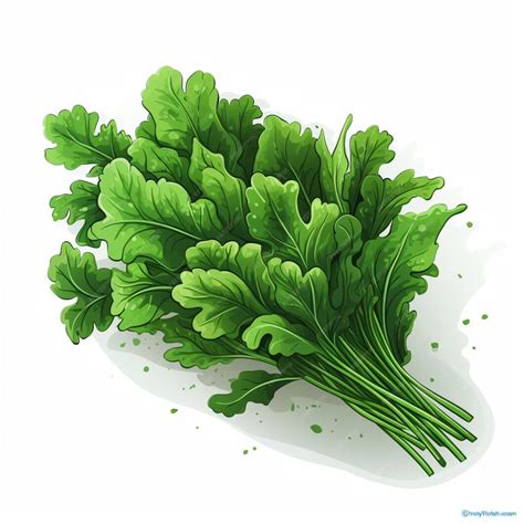 Premium Ai Image Arugula 2d Vector Illustration Cartoon In White