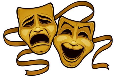 Gold Comedy And Tragedy Theater Masks By fizzgig | TheHungryJPEG