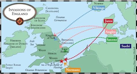 Map Of All The Historical Invasions Of Britain Google Search Anglo