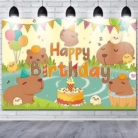 Capybara Birthday Decorations Capybara Happy Birthday Banner Large