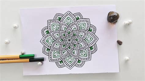 How To Draw Mandala Art For Beginners Easy Colorful Mandala Doodle