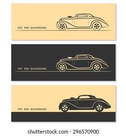 Set Hot Rod Vintage Retro Sports Stock Vector Royalty Free 296570900