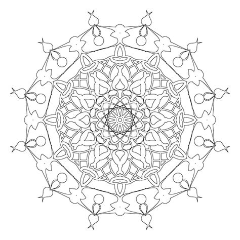 Страница раскраски Винтажные декоративные элементы Векторная ...