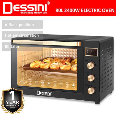 DESSINI ITALY L Electric Rotisserie Oven Convection Hot Air Fryer Toaster Timer Oil Free