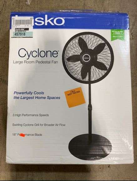 Lasko 18 In 3 Speeds Cyclone Pedestal Fan In Black With Adjustable