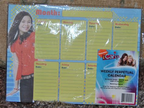 Nickelodeon Icarly Weekly Perpetual Calendar Other