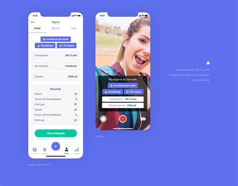 Workouts progress on Behance