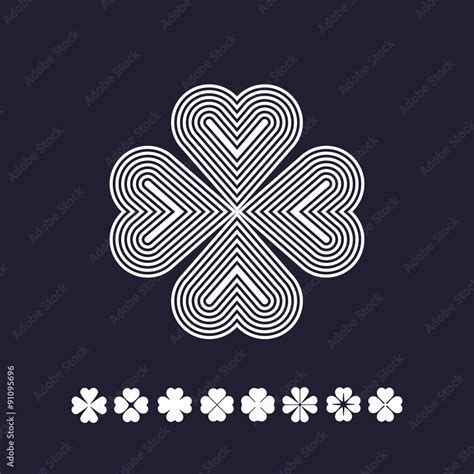 Four leaf clover, vector set, silhouette Stock Vector | Adobe Stock