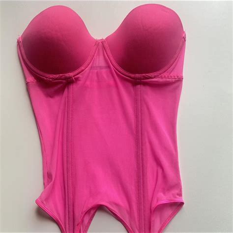 Hot Pink Lingerie Set Knee High Stocking Panty Mesh Depop