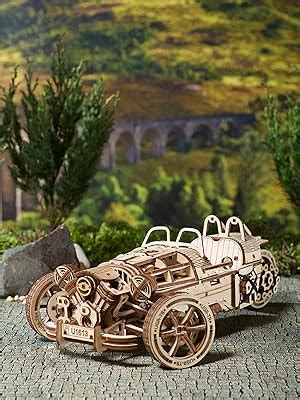 UGEARS Three Wheeler UGR S Wooden Motorcycle Model Kit 3D Puzzles