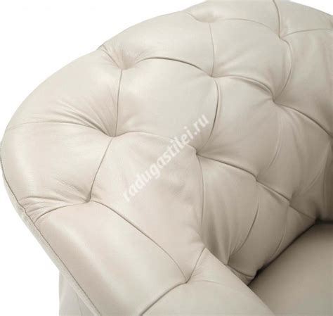Кресло для отдыха Корифей кожаное, белое, стёганное, удобное, в ...