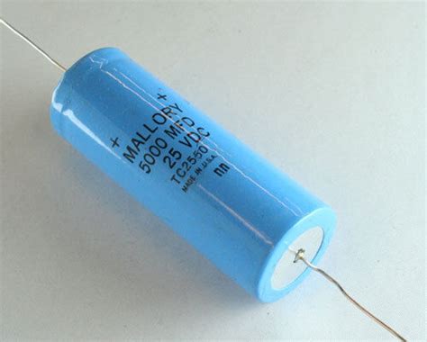 2pcs 5000uF 25V Mallory Axial Electrolytic Aluminum Capacitor 5000mfd