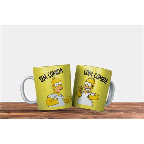 Caneca Personalizada Homer Simpsons Comida E Sem Comida Shopee Brasil