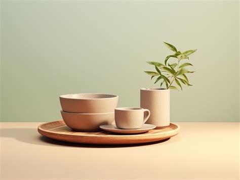 Premium Photo Biodegradable And Eco Friendly Dinnerware