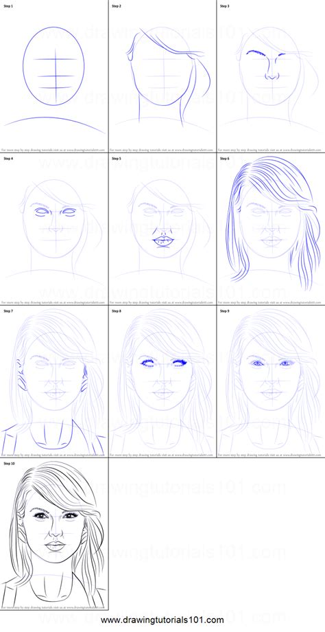 How To Draw Taylor Swift Easy Step By Step Drawing Tutorial Drawing ...