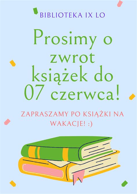 Zwrot książek do biblioteki IX LO w Gdyni