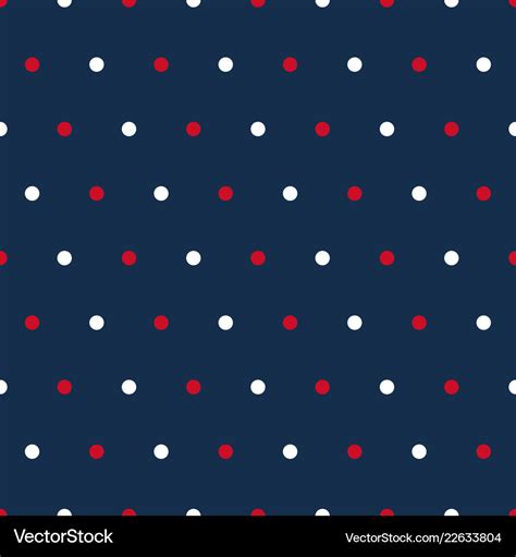 Red and white polka dots on blue background Vector Image