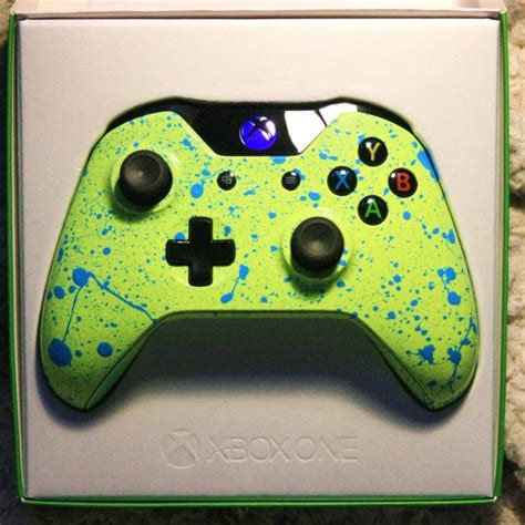 BRAND NEW Xbox One Controller *** LED Blue mod *** Yellow with Blue splash