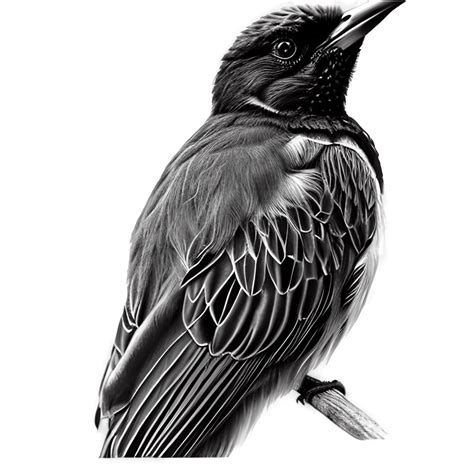 Digital Graphic Highly Detailed Hyper Realistic Pencil Sketch of a Bird ...