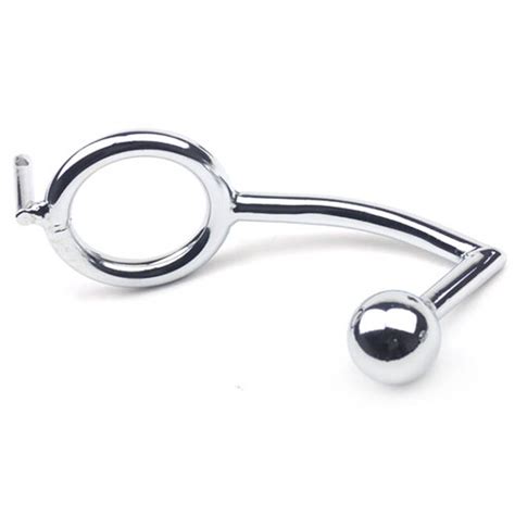 Metal Locking Chastity Cage With Anal Hook Bondage Gear Cherry Pink