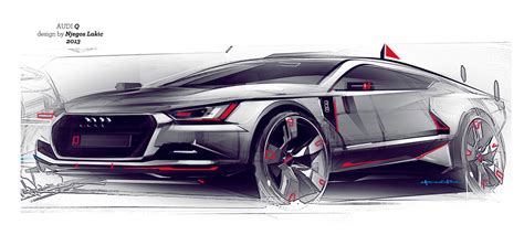 Artistic Sketches of Audi Concept Car