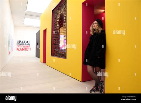 Maria Alyokhina Of Pussy Riot During A Photocall For The Saatchi Gallery S Art Riot Post Soviet