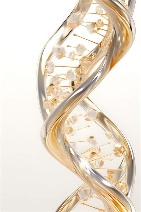 Golden And Silver Dna Strand Radiant Light Scientific Discovery And