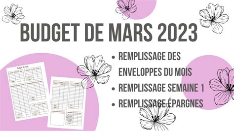 Budget De Mars Remplissage Des Enveloppes Youtube