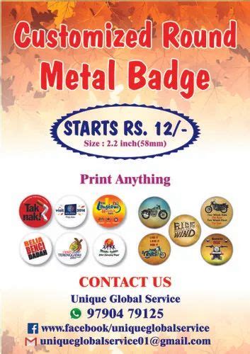 Customized Badge In Chennai Tamil Nadu Customized Badge Promotional