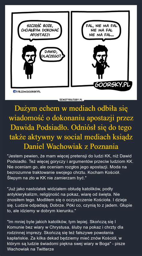 Du Ym Echem W Mediach Odbi A Si Wiadomo O Dokonaniu Apostazji Przez