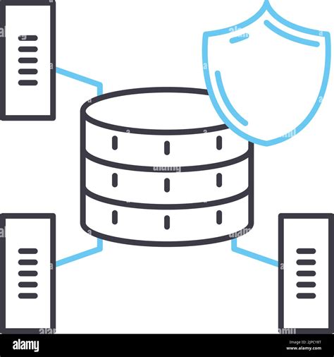 Protection Shield Data Line Icon Outline Symbol Vector Illustration Concept Sign Stock Vector