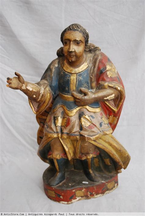 Sculpture Bois Polychrome Xviiie Si Cle N