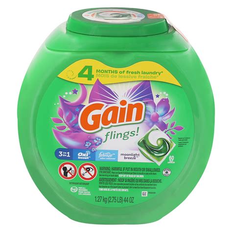 Save On Gain Flings In Laundry Detergent Pacs Moonlight Breeze