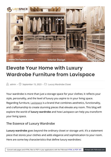 PPT Elevate Luxury Wardrobe Furniture PowerPoint Presentation Free