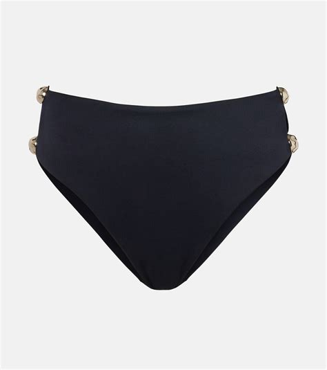 Simkhai Embellished High Rise Bikini Bottoms Simkhai