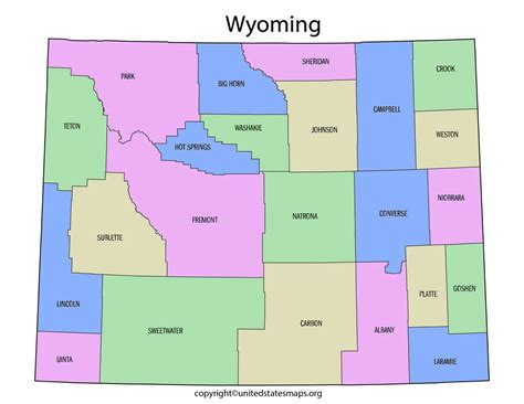 Wyoming County Map | Map of Counties in Wyoming with Cities