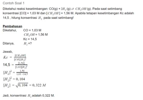 Detail Contoh Soal Kesetimbangan Kimia Dan Pembahasannya Koleksi Nomer