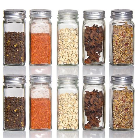 Free Sample 80ml 120ml Clear Round Spice Jar Square Spice Bottle With