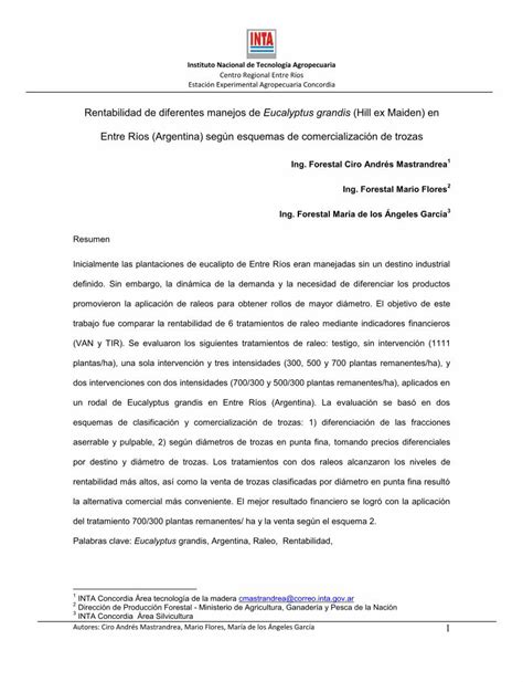 Pdf Evaluaci N Econ Mica De La Producci N De Trozas En Un Ensayo De