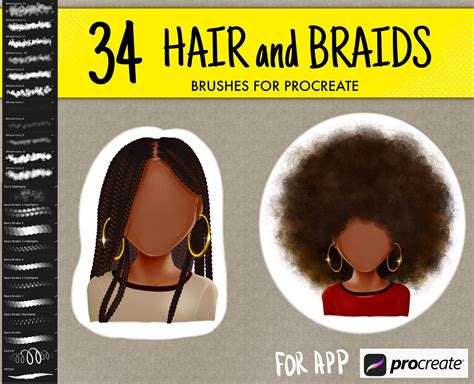 Procreate Braids Twists Locs Brushes Realistic Braid Brush