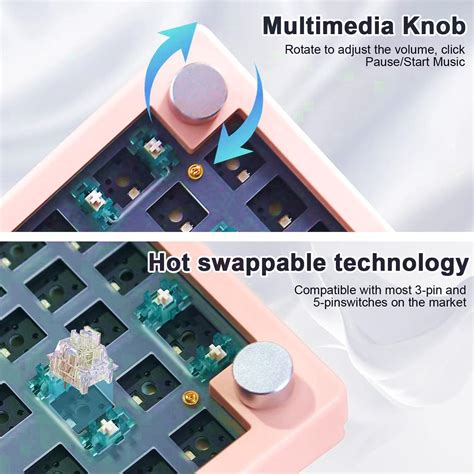 BOYI GMK67 65 Keyboard Kit Hot Swappable Bluetooth 5 0 2 4G Type C Tri Mode Wireless RGB