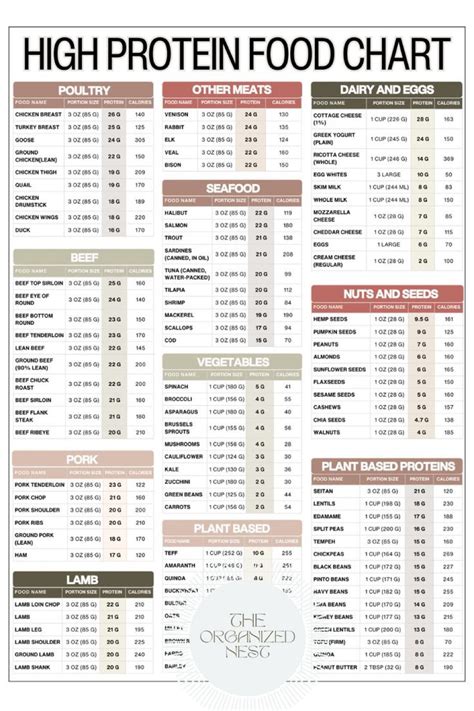 Best 13 Printable High Protein Foods Chart,high Protein Sources,protein ...