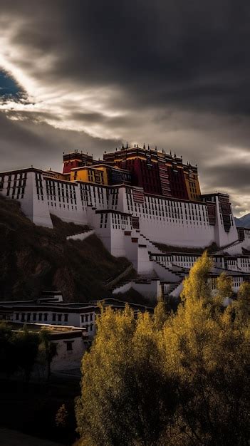 Premium AI Image | The potala palace is a landmark in tibet.