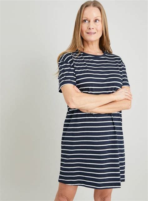 Buy Navy And White Stripe Nightdress 22 Nightdresses Argos