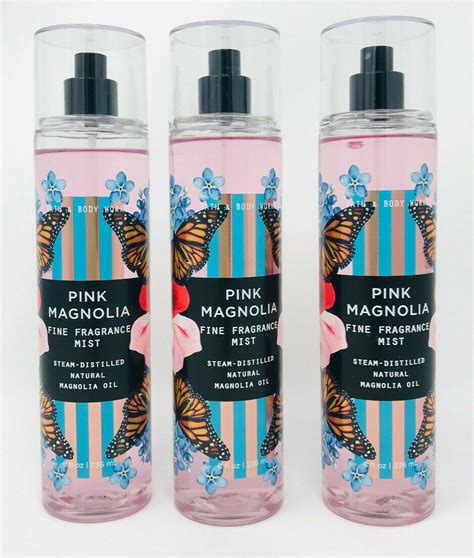 Bath Body Works Pink Magnolia Body Mist Fine Fragrance Natural Oil