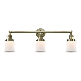 Halophane Bath Vanity Light Antique Brass Matte White Halophane