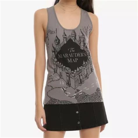 Hot Topic Tops Nwt Harry Potter Marauders Map Glow In The Dark Tank
