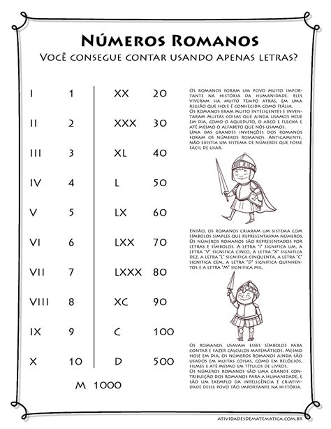 N Meros Romanos Atividades De Matematica