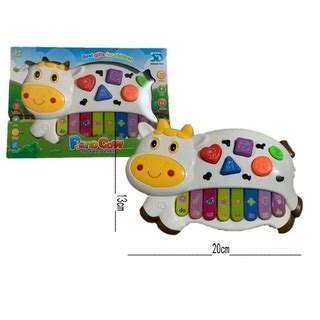 Teclado Musical Da Vaquinha Piano Cow Infantil Pianinho Tecladinho Luz