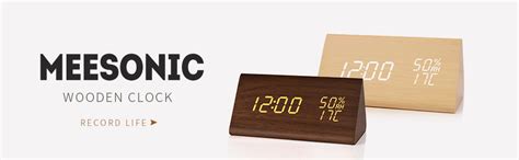 Wecker Digital Uhr Holz Modern Standuhr Mit Datum Temperatur